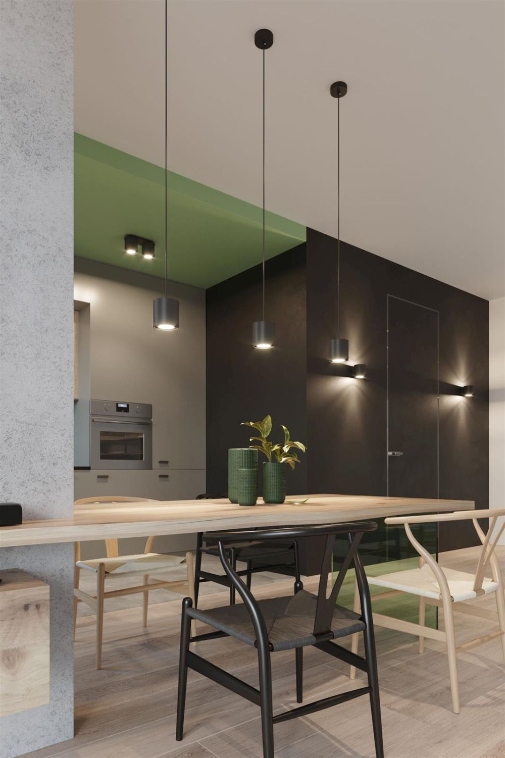 Czarny kinkiet Orbis emitujący światło w górę i w dół