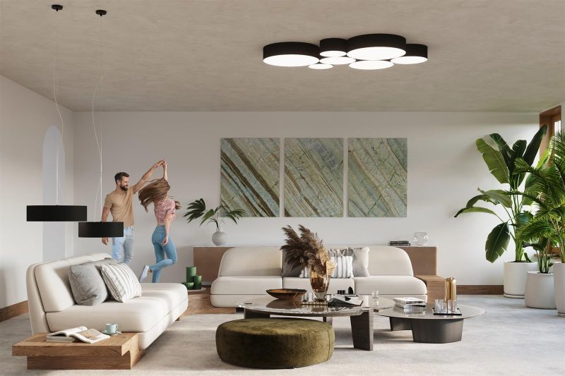 Nowoczesna czarna lampa sufitowa Arena