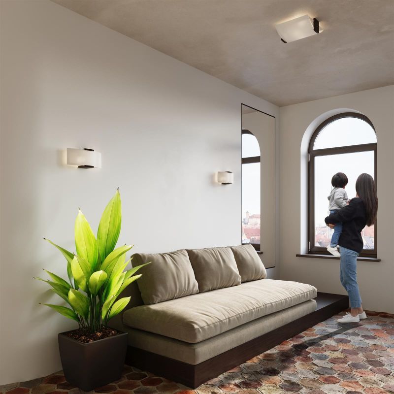 Unikalny plafon Emilio z kloszem wykonanym ze szkła