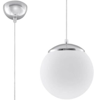 Wisząca lampa ze szkła Ugo 20 w kolorze chromu