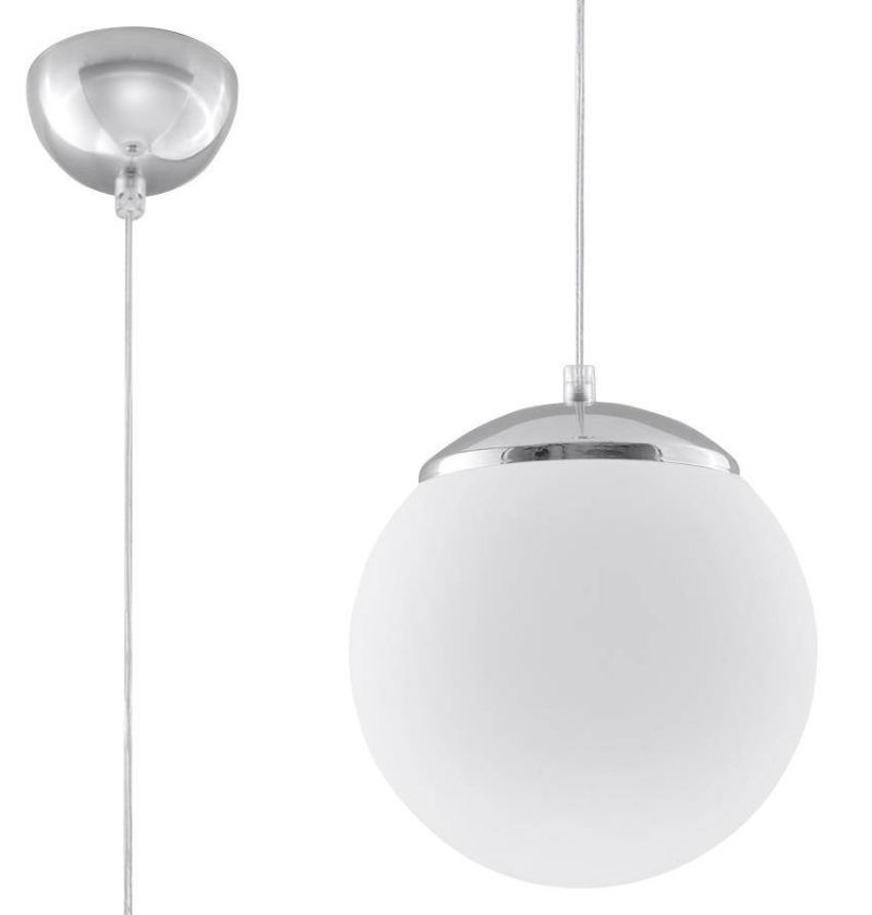Wisząca lampa ze szkła Ugo 20 w kolorze chromu