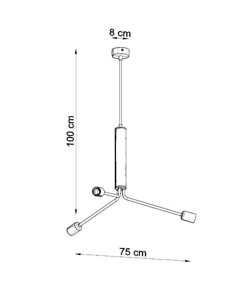 Metalowy żyrandol Duomo w kolorze czarnym