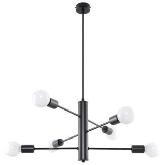 Czarny żyrandol Duomo 6 do pokoju nastolatka