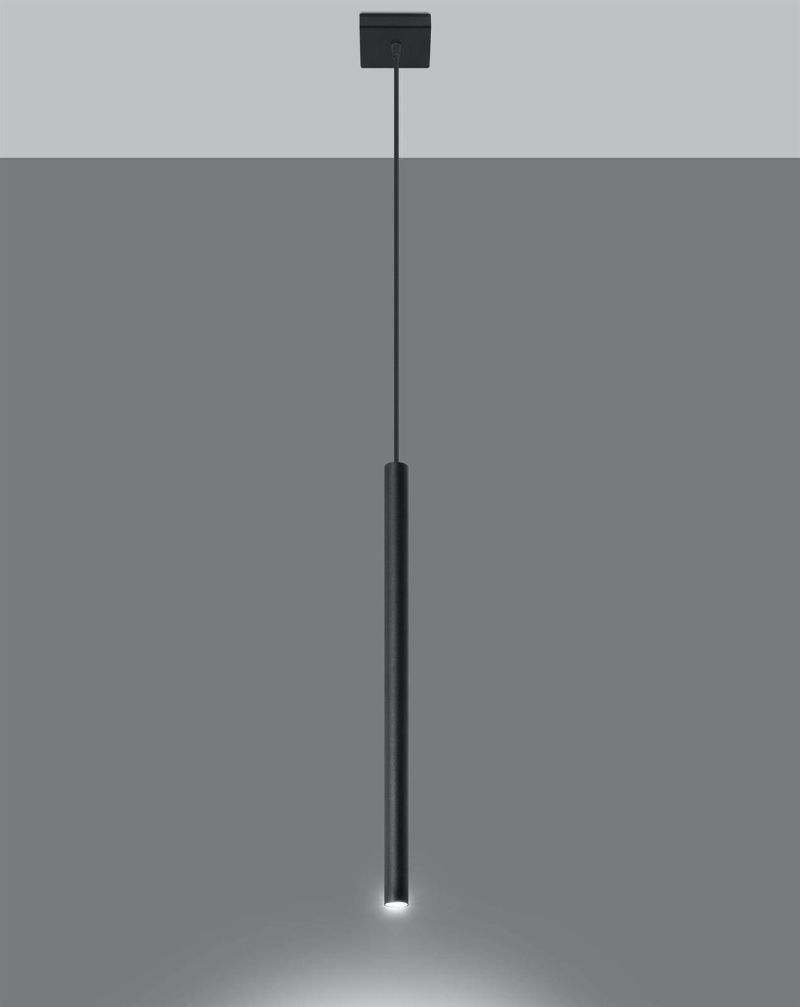 Czarna wisząca lampa Pastelo z możliwością wymiany żarówki