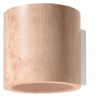 Kinkiet Orbis z drewnianym kloszem w kształcie tuby