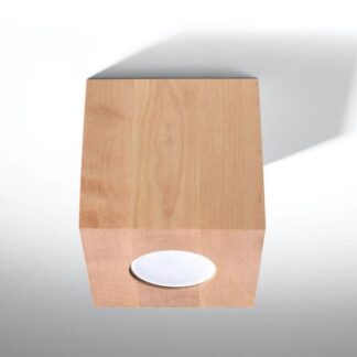 Kwadratowy spot sufitowy Quad z drewna