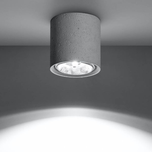 Betonowa lampa sufitowa Cullo o średnicy 14 cm