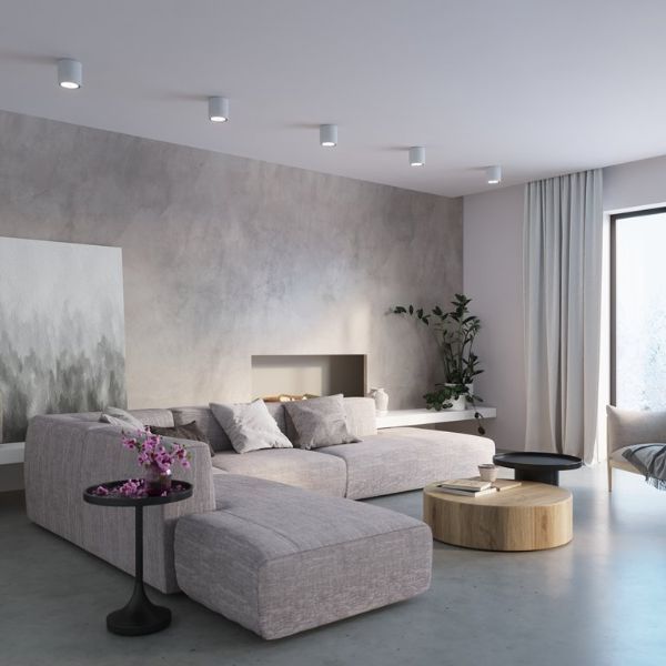 Betonowa lampa sufitowa Cullo o średnicy 14 cm