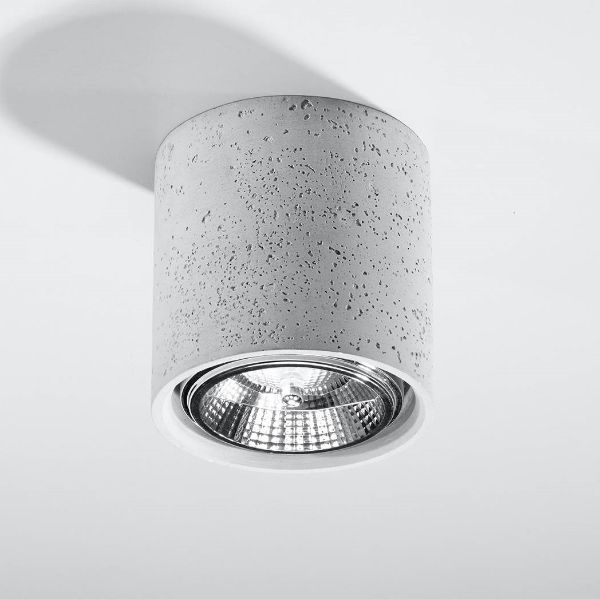 Betonowa lampa sufitowa Cullo o średnicy 14 cm