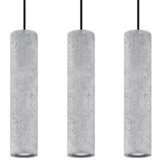 Lampa wisząca Luvo z trzema betonowymi kloszami