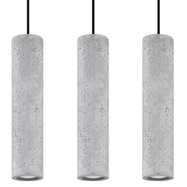 Lampa wisząca Luvo z trzema betonowymi kloszami