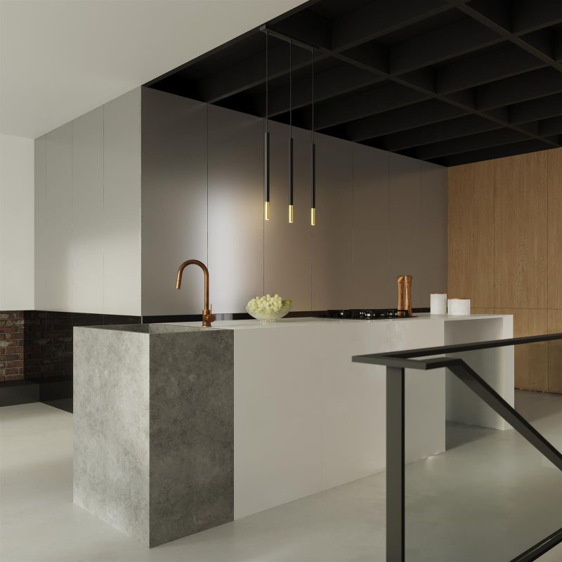 Elegancka lampa wisząca Mozaica w złotym wykończeniu