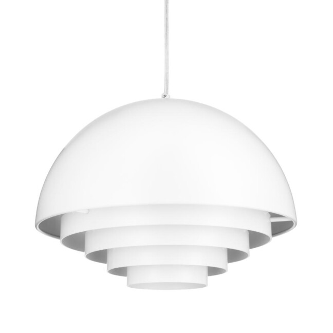 Biała wisząca lampa Diverso idealna do jadalni