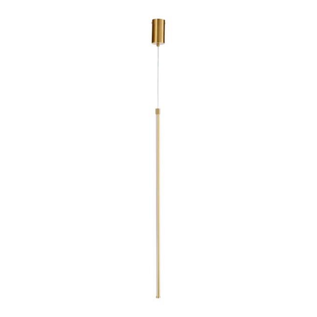 Złota, wisząca lampa Sparo o średnicy 80 cm, idealna do salonu