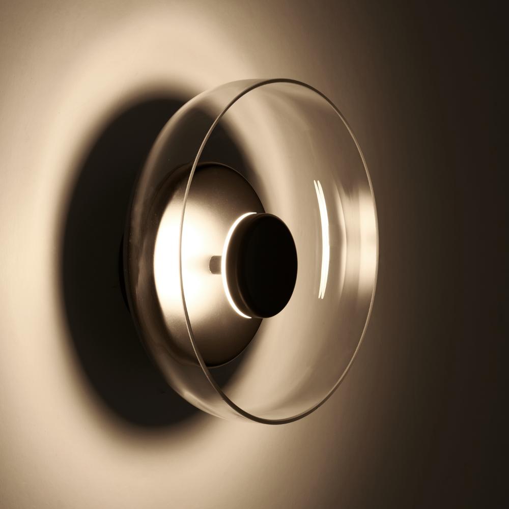 Czarny szklany kinkiet LED Disco