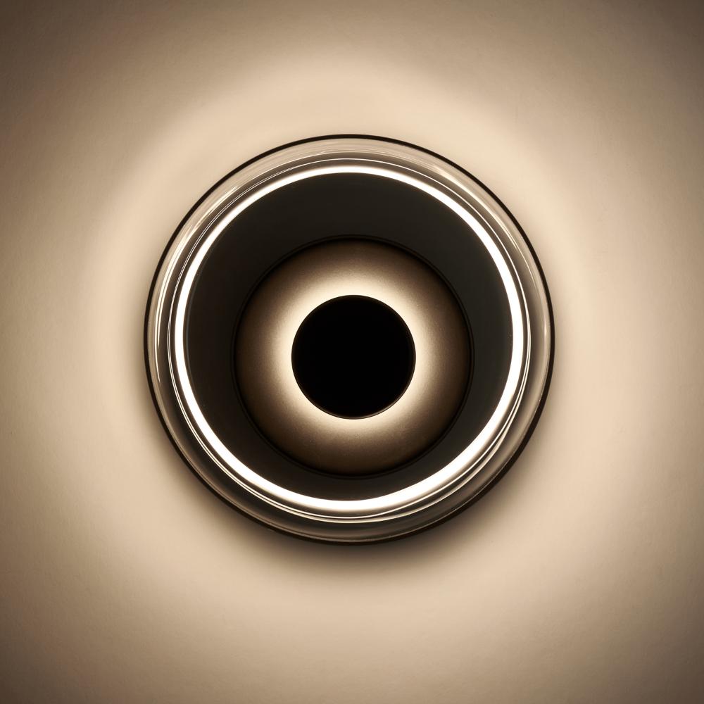 Czarny szklany kinkiet LED Disco