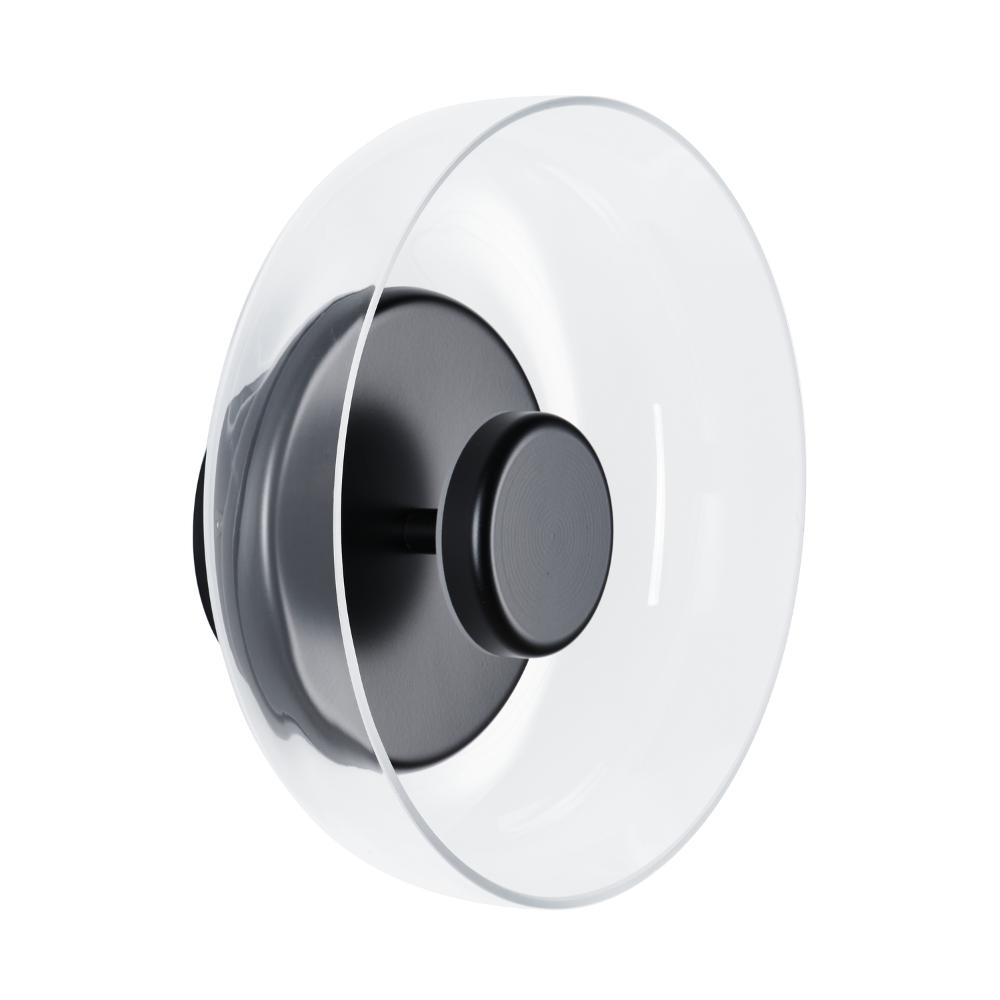 Czarny szklany kinkiet LED Disco