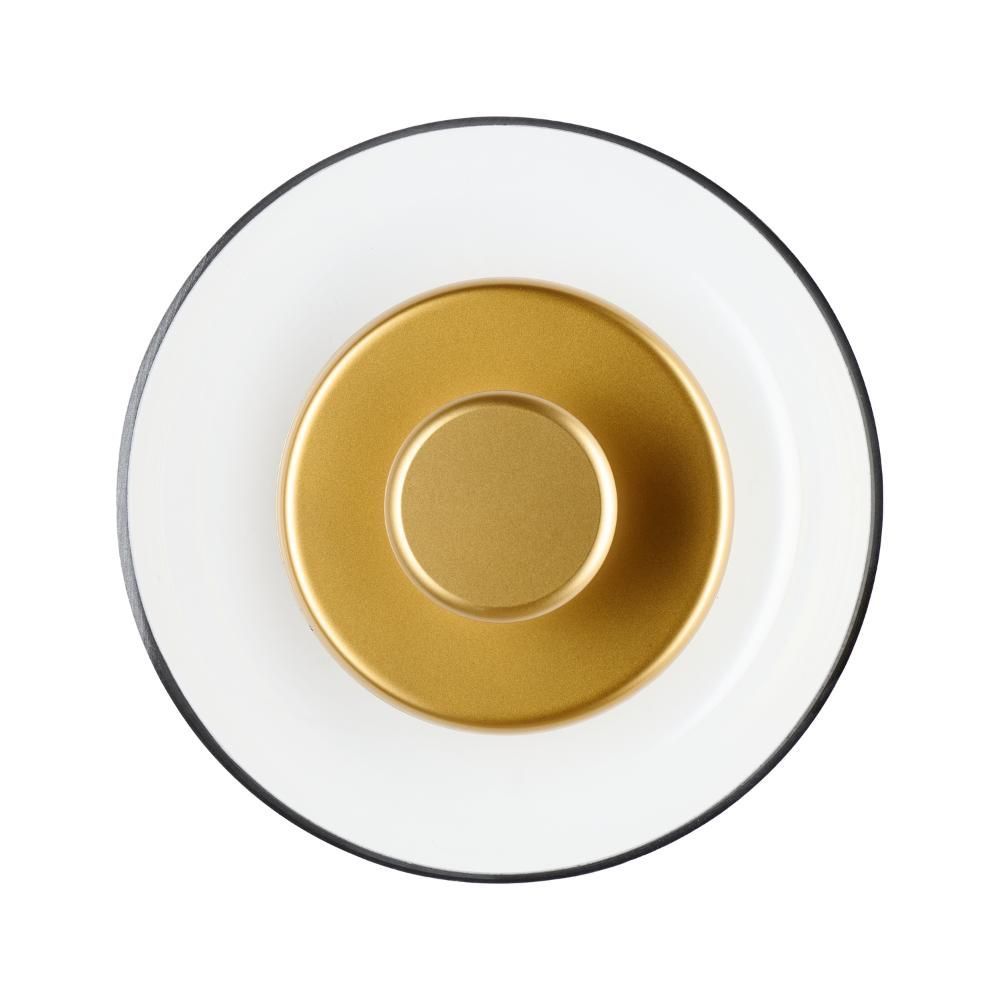 Złoty futurystyczny kinkiet Disco idealny do przedpokoju