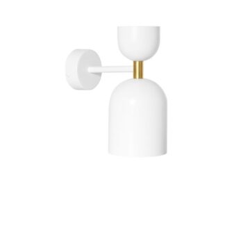 Biały kinkiet Supuru z mosiężną rurką