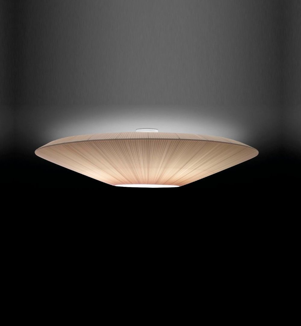 Kremowy plafon Siam 120 z plisowanym abażurem