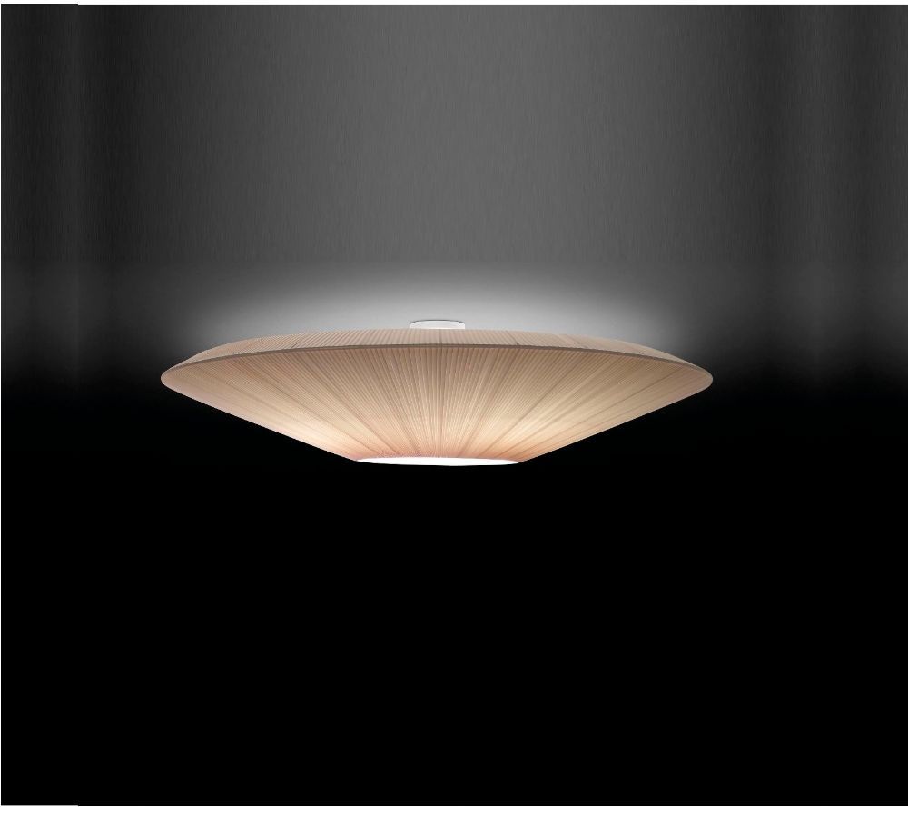 Plisowana kremowa lampa sufitowa Siam 80