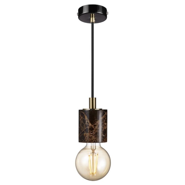 Brązowa wisząca lampa marmurowa Siv
