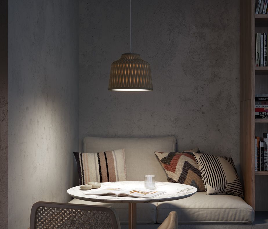 Wisząca lampa Soft S/30 w kolorze szarym, wykonana z silikonu