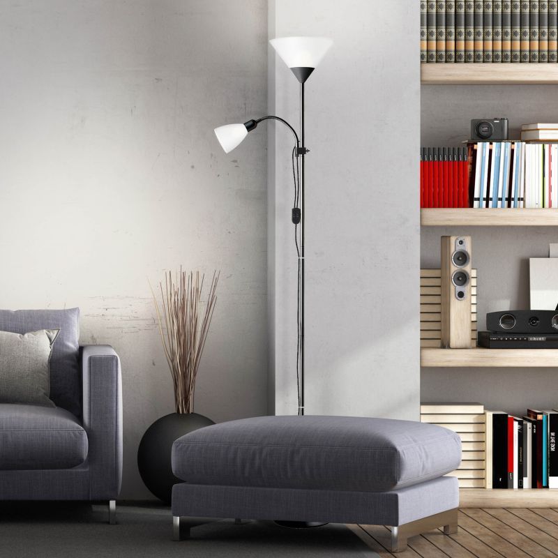 Lampa podłogowa Spari z regulowanym kloszem