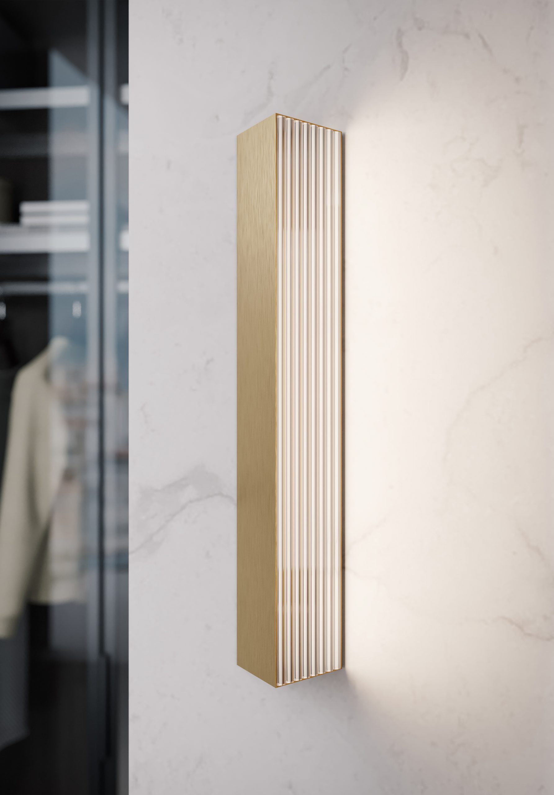 Złoty kinkiet Stick sp o długości 60 cm