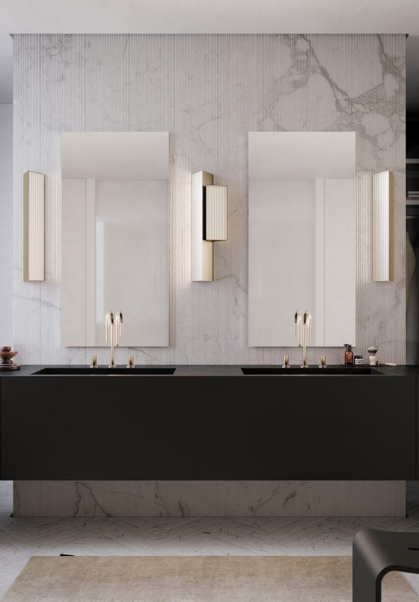 Złoty kinkiet Stick sp o długości 60 cm