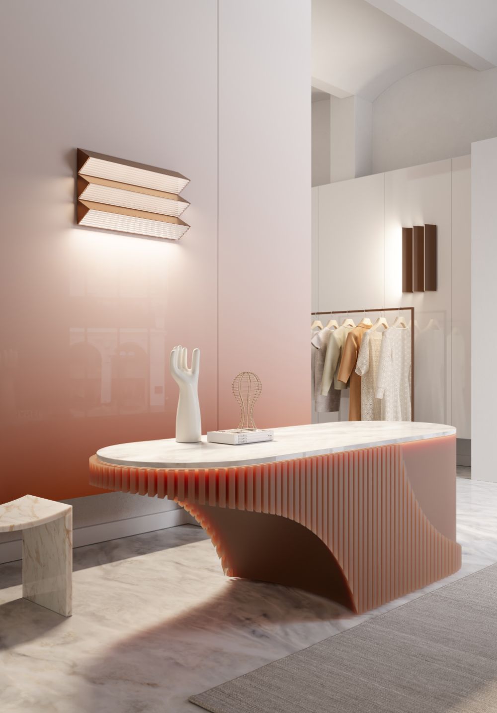 Złoty kinkiet Stick Ap Trio o unikalnym designie