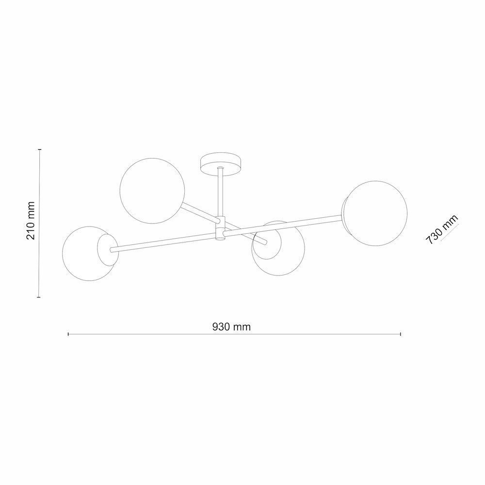 Złota lampa sufitowa Cadix S