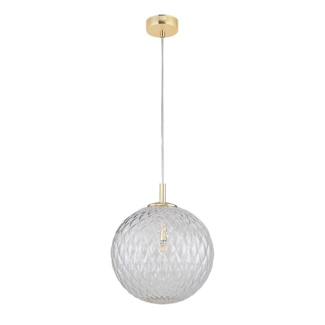 Wisząca lampa Cadix Gold M z przezroczystym kloszem