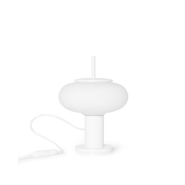 Owalna biała lampa stołowa Torni St