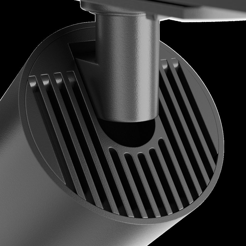 Czarny sufitowy reflektor Focus S do systemu szynowego