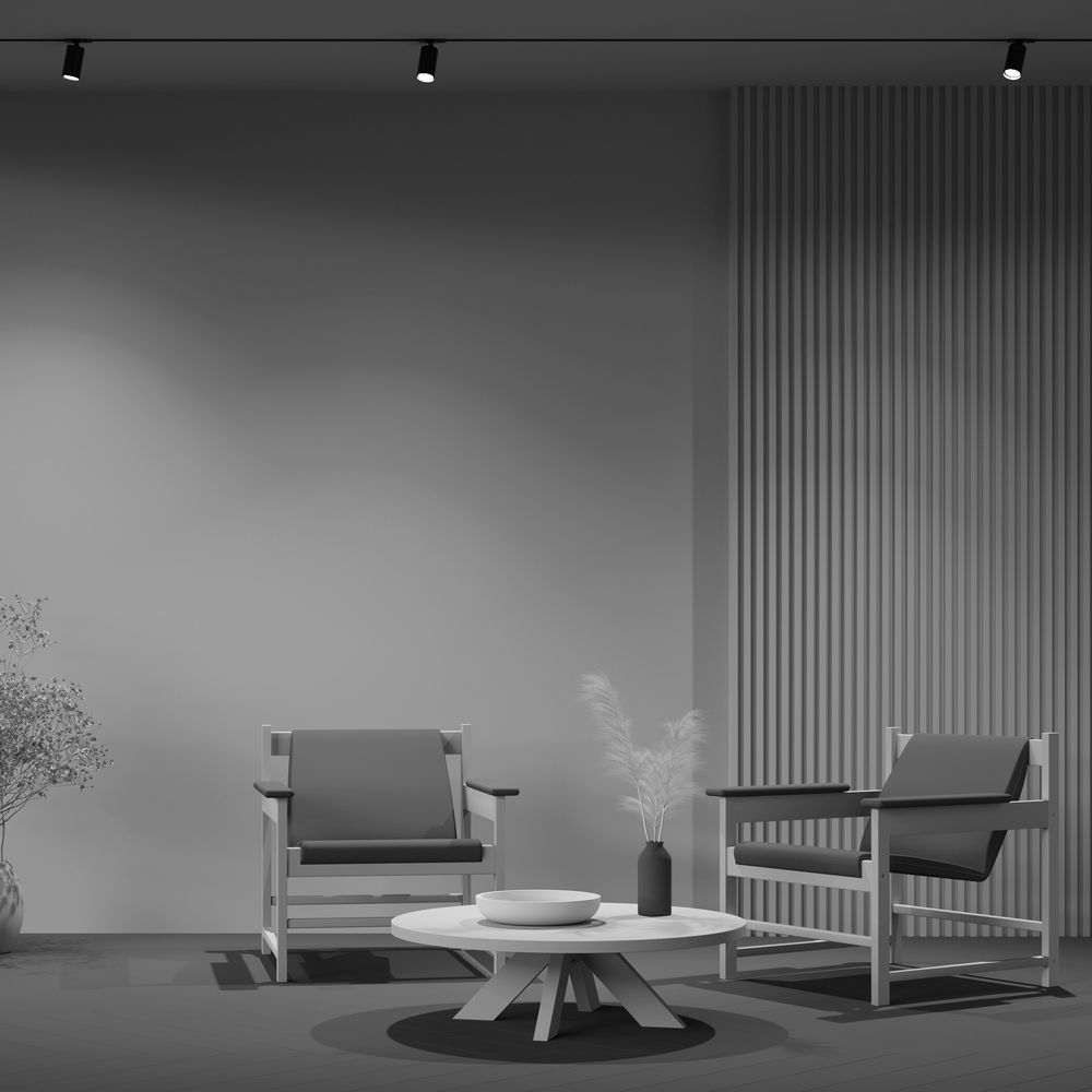 Czarny sufitowy reflektor Focus S do systemu szynowego