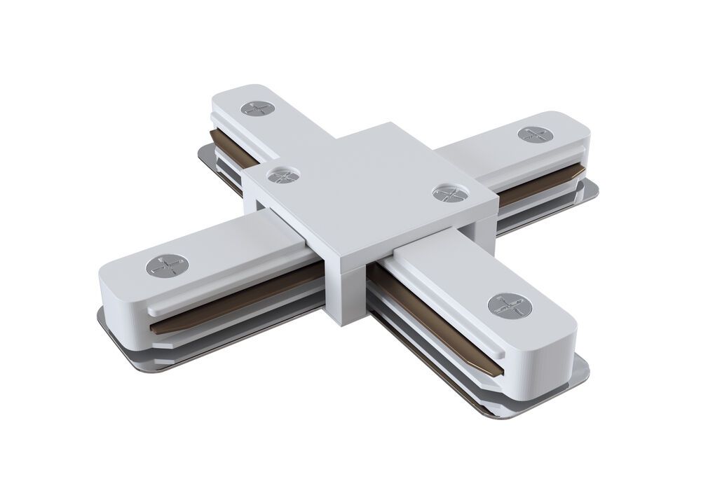 Biały łącznik „X” do systemu szynowego Unity