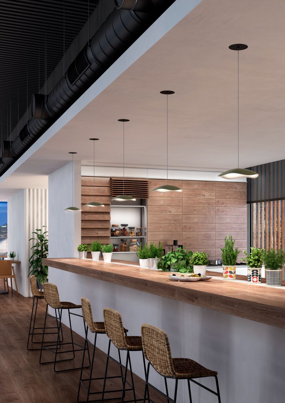 Stylowa lampa wisząca Valentina S/24 w odcieniu oliwkowej szarości