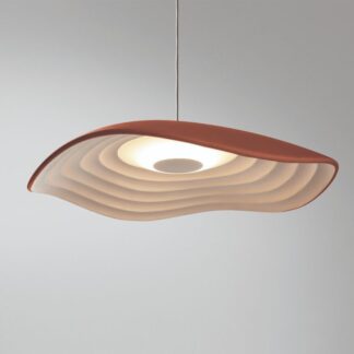 Duża, wisząca lampa Valentina S/24 w kolorach terracoty i bieli