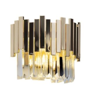 Elegancki złoty kinkiet Trend z kryształkami