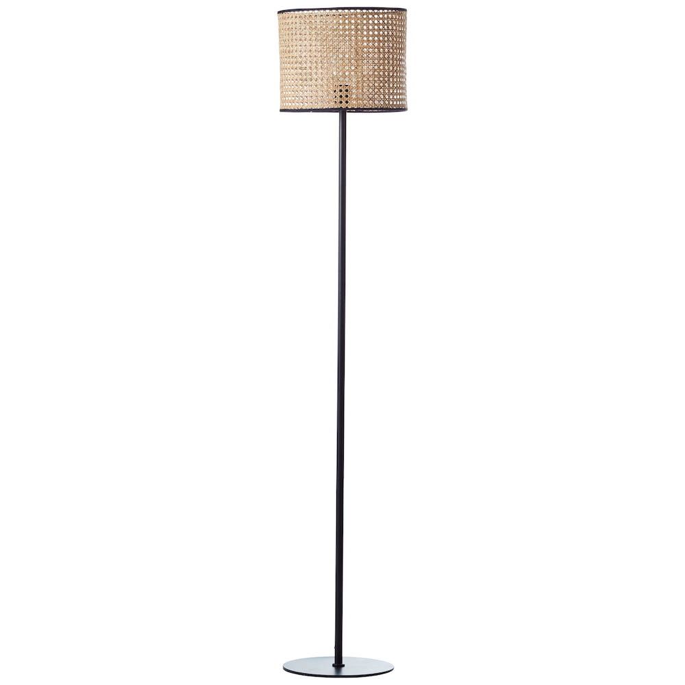 Lampa stojąca Wiley z abażurem z rattanu