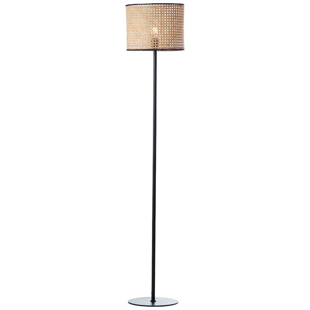 Lampa stojąca Wiley z abażurem z rattanu