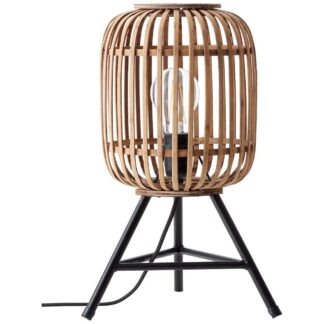 Jasnobrązowa lampa stołowa Woodrow