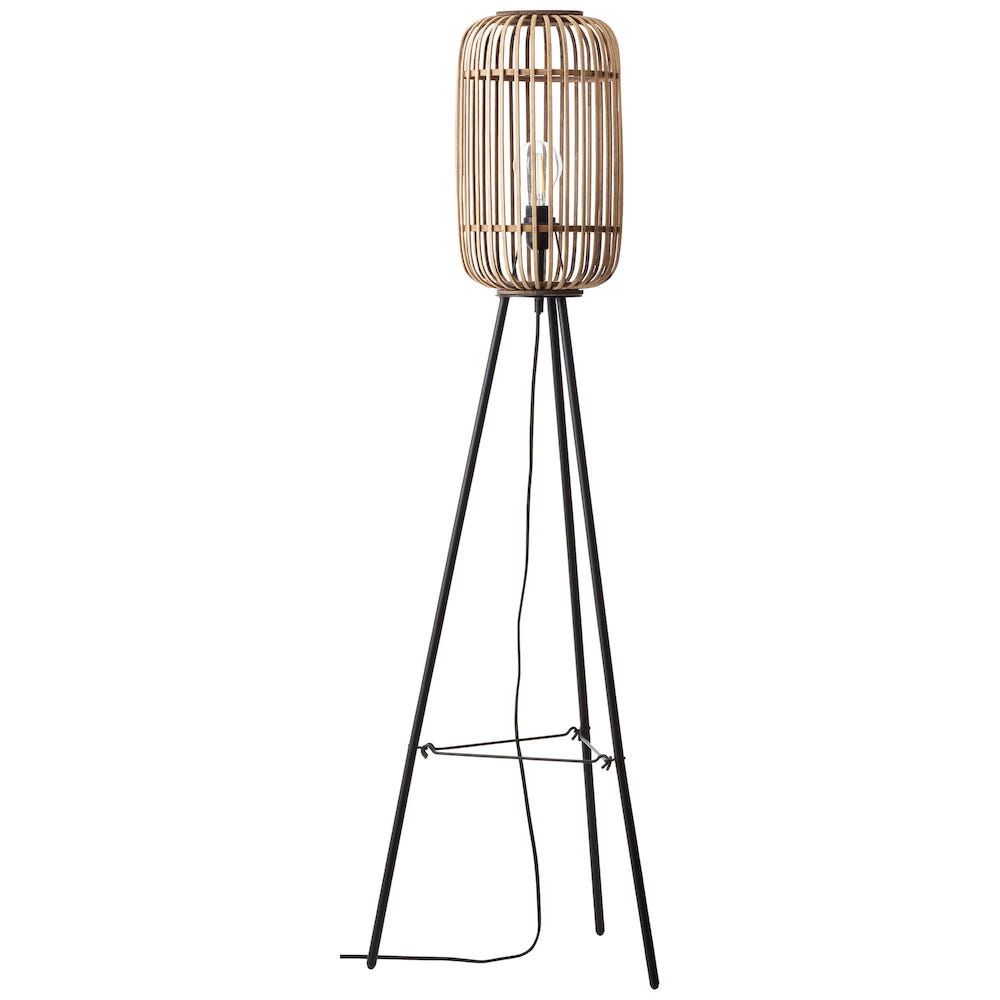 Podłogowa lampa Woodrow w jasnobrązowym odcieniu