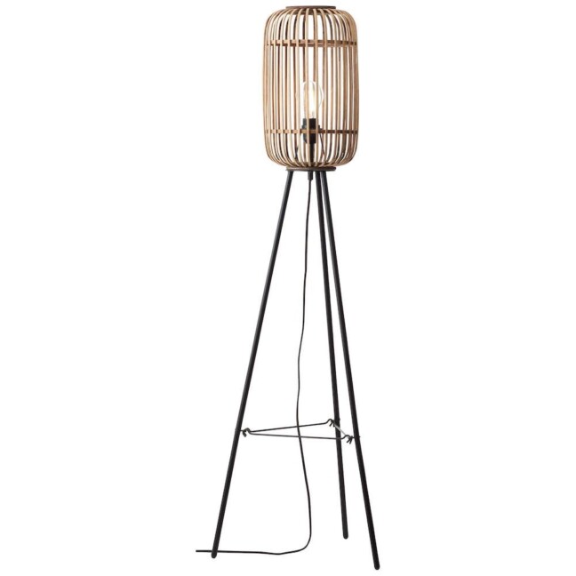 Podłogowa lampa Woodrow w jasnobrązowym odcieniu