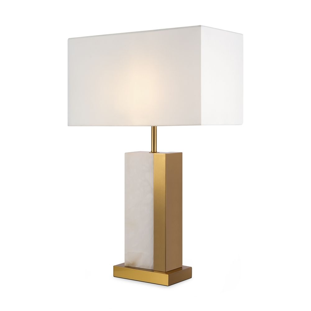 Elegancka prostokątna lampa stołowa Bianco