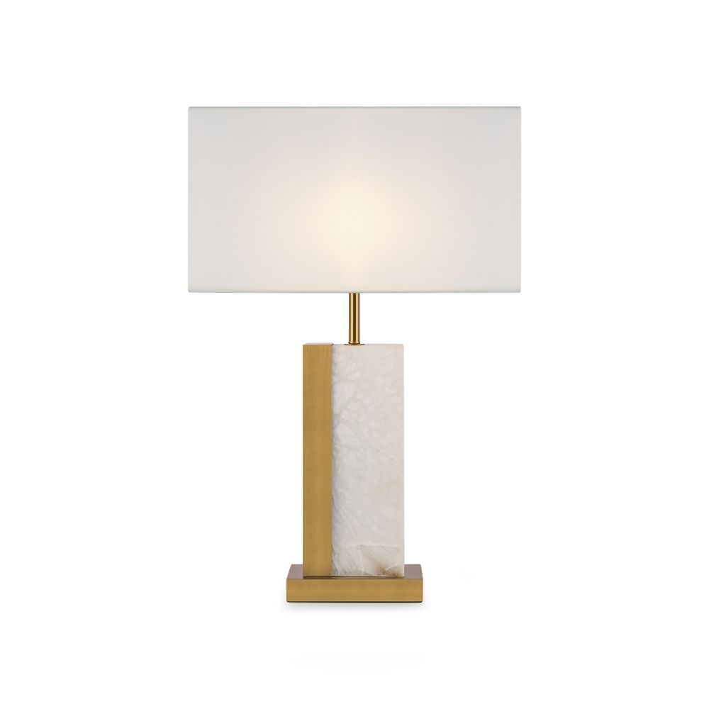 Elegancka prostokątna lampa stołowa Bianco