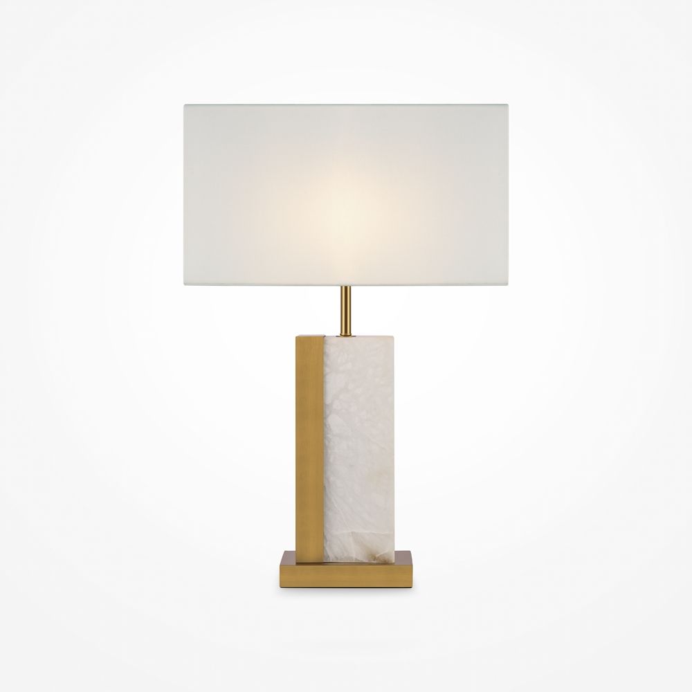 Elegancka prostokątna lampa stołowa Bianco