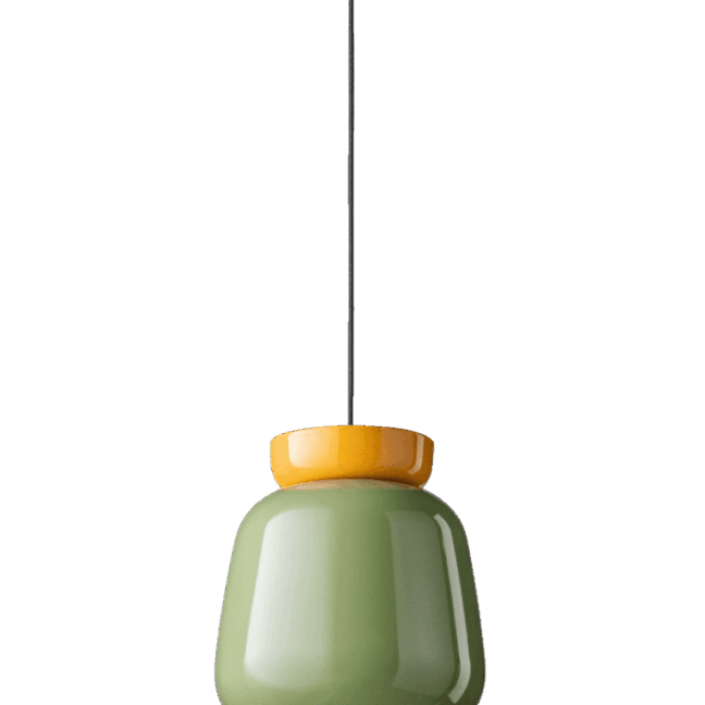 Wisząca lampa ceramiczna Corcovado C2740 z zielonym kloszem