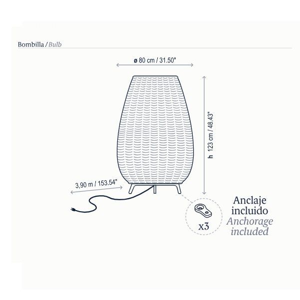 Beżowa lampa stojąca Amphora 02 o klasie szczelności IP66